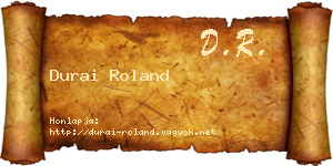 Durai Roland névjegykártya